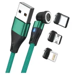 USB-kaabel RealPower MagneticCharge3 2m USB A roheline kiirlaadimine ja andmeedastus