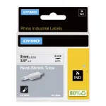 DYMO Rhino Industrial Heat-Shrink kaabel Label Tubes | 9 mm x 1,5 m | Must tr&uuml;kk valgel | Rhino sildivalmistajatele