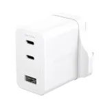 PanzerGlass empower&trade; by &reg; Turbo 70W mitme laadija, sisaldab 2 x USB-C + USB-A | UK pistik | H&otilde;bevalge