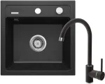 Granite Sink with Mixer Tap 1-Bowl Deante Graphite Matt Zorba