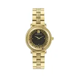 VERSACE Naiste VE7F00623 &Scaron;veitsi kvartskell 35mm musta numbrilaual ja nahkrihmaga