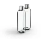 Gaseerimispudel BRITA 118426 &ndash; 1 L klaaspudel roostevabast terasest korgiga, 287 mm k&otilde;rgus, 2 tk pakendis