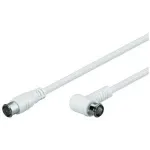 Wentronic Goobay SAT nurga all &uuml;henduskaabel F-Quick to F-Quick 90&deg; valge 2,5 m neljakordselt varjestatud 67348
