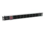 Equip 333310 toitejaotusseade (PDU) 8 vahelduvvoolu pistikupesa 1U must