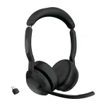 Jabra Evolve2 55 - Link380c UC Stereo, juhtmevaba, kontori/k&otilde;nekeskuse jaoks, 20 - 20000 Hz, 130 g, peakomplekt, must