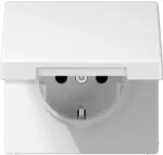 JUNG LS 1520 BFKL WW SCHUKO pistikupesa hingedega kaanega, valge