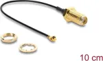 Koaksiaalkaabel DELOCK 67413, SMA &ndash; I-PEX MHF1, 1,13 mm, 0,1 m, must
