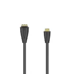 Hama 00205167 High Speed HDMI adapter, Mini HDMI (C-t&uuml;&uuml;p) isane &ndash; HDMI (A-t&uuml;&uuml;p) emane, 0,1 m, varjestatud, 1080p, must