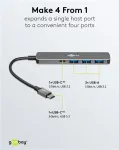 Goobay &otilde;huke 4-Port USB-Hub USB-C to/USB-A 5 Gbit/s - -Plug USB 3.2> (79158)