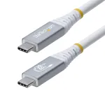 StarTech.com 3 m (10 jalga) USB4 kaabel, 20 Gbit/s, USB-IF sertifitseeritud USB-C kaabel, 60 W PD, 4K 120 Hz DP 1.4, TPE kate, valge USB-C juhe