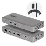 StarTech.com USB4 / Thunderbolt 4 / Thunderbolt 5 dokkimisjaam - 2x DisplayPort - 1GbE, 2.5GbE - 100W toiteedastus - 3 kuvarit - 8K