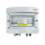 EMITER jaotusseadmega &uuml;hendatud DCAC hermeetiline IP65 EMITTER koos Noark 1000V Type 1+2 DC liigpingepiirikuga, 1 x PV string, 1 x MPPT // og. AC Noark Type 1+2, 10A 3-faasiline