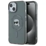 Karl Lagerfeld KLHMP15SHLSKIK Hardcase IML Metal Karl Head MagSafe Apple iPhone 15 6,1 inch Must