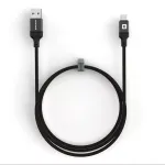 Evelatus USB-A to USB-C kaabel 1,2 m punutud nailonist must