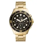 Fossil FS5727 Men's Chronograph Quartz Watch 46mm Black Dial Black Leather