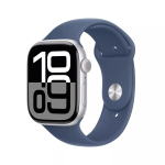 Nutikell Apple Watch Series 10 GPS 46 mm h&otilde;bedane alumiiniumkorpus teksasinise spordirihmaga &ndash; M/L