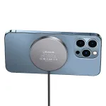 USAMS Magnetic Wireless Charger 15W Aluminium Black US-CD183