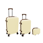 ORDINETT 3-osaline kohvrikomplekt, 60 l + 43 l + 15 l, valge