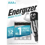 &Uuml;hekordne patarei Energizer MAXPLUS AAA 4-pack, Leelispatarei, 1,5 V, t&ouml;&ouml;temperatuur -18&ndash;55 &deg;C