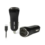 Auto laadija 2xUSB + USB-C 2,1A must