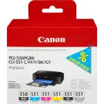 Canon PGI-550/CLI-551 PGBK/C/M/Y/BK/GY 6 tindikasseti multipakend