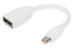 DIGITUS DisplayPort adapterkaabel, mini DP - DP M/F, 0,15 m, DP 1.2 &uuml;hilduv, valge