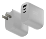Fast GaN laadija Native Union Fast Gan Charger Pd 67W valge rahvusvaheline 2C1A USB‑C 2 porti 67W AC 100&ndash;240V kaitse &uuml;levoolu &uuml;lepinge &uuml;lekuumenemise eest