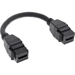 InLine HDMI 2x Keystone kaabel 4K/60Hz, HDMI A-pesa/emane, must, 0,2m