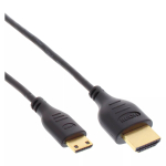 InLine High Speed HDMI kaabel Ethernetiga, AM/CM, &uuml;li&otilde;huke, must/kuldne, 0,5 m