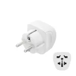 Hama 00223456 toitepistikupesa adapter, t&uuml;&uuml;p E/F h&uuml;briid, universaalne, valge