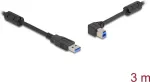 DeLOCK USB-kaabel A-t&uuml;&uuml;pi isane - B-t&uuml;&uuml;pi isane, 90&deg; vasakule nurga all, 3 m