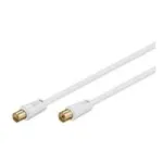 Wentronic Goobay antenni&uuml;henduskaabel, 100% varjestatud, kullatud, valge, 1,5 m - koaksiaalpistik koaksiaalsokkel (67282)