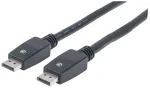 Manhattan 354134 DisplayPort-kaabel, DP (M) &ndash; DP (M), 10 m, lukustusega, valatud, 4K tugi, must