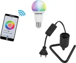 LED pirn EUROLITE E27 RGB WW CW WiFi, kolmnurkse pesaga, must