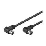 Wentronic Goobay Antenna nurgaga Connection kaabel, Must, 1.5 m - IEC/Coax Plug 90&deg; IEC/Koax-Socket 90&deg; (11525)