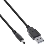InLine USB DC toiteadapteri kaabel, USB A-pistik DC pistikusse 4,0x1,70mm, must, 1m