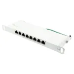 Patchpanel 25,40cm (10) Cat. 6, 8-Port, 0,5 HE, STP geschirmt, werkzeugloses &Ouml;ffnen, Reinwei&szlig; (RAL9010), Good (GC-N0125)
