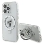 Karl Lagerfeld KLHMP15LHMRSKCH Hardcase Ring Stand MagSafe iPhone 15 Pro 6,1 inch Valge