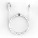 Evelatus USB-A to USB-C kaabel, 1,2 m, alumiiniumkorpus, punutud, valge