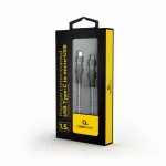GEMBIRD Premium puuvillast punutud USB Type-C&ndash;micro-USB laadimis- ja andmesidekaabel, 1.5 m - hall