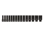 YATO YT-1055 1/2-tolline l&ouml;&ouml;gipesade komplekt, 15-osaline meeterm&otilde;&otilde;dustik, 10-32 mm, CrMo teras, must fosfaat, DIN 3121