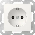 Gira 418327 SCHUKO pistikupesa SafetyPlusiga, kruviklemmid, System 55, puhas valge matt