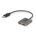 StarTech.com 2-pordine DisplayPort MST jaotur, kahekordne 4K 60 Hz, DP - 2x DisplayPort monitoriadapter, DP 1.4 mitme monitori videoadapter, sisseehitatud 1 jala (30 cm) kaabel, USB-toitega, ainult Windowsile