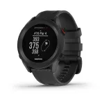 GPS-golfikell GARMIN Approach S12 Must, 43 mm korpus, silikoonrihm, 30 h GPS-aku