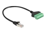 DeLOCK RJ45 kaabel Cat.6 pistik klemmliistu adapterile 30 cm Must Roheline