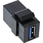 InLine USB 3.1 Snap-In moodul, USB-A F/F, 90&deg; nurga all, must korpus