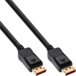 InLine B-15311 50 tk hulgipakend DisplayPort 1.4 kaablid, must, kullatud, 1,5 m