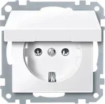 Pistikupesa merten MEG2311-0319 CEE 7/3 valge, termoplast, 250 V 16 A
