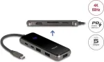 Dokkimisjaam DELOCK USB USB-C 4K HDMI jaotur SD/microSD pesa PD 3.0 85W (92001)