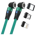 USB-kaabel RealPower MagneticCharge2 1m roheline kiirlaadimine andmeedastus